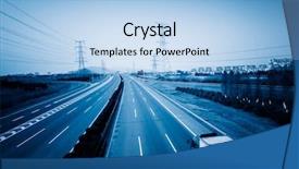  Presentation with empty stage blue curtain - Slides consisting of empty highway blue toned images background and a light blue colored foreground