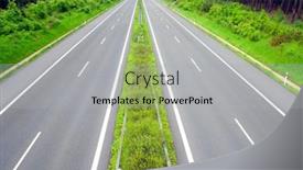 Presentation with highway - PPT theme consisting of empty-highway background and a light gray colored foreground