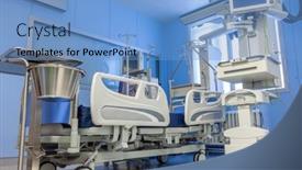  Presentation with intensive care unit - Slide deck enhanced with empty-hospital-bed-in-intensive background and a light blue colored foreground