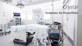  Presentation with theater - PPT layouts consisting of empty-hospital-operating-theater-ready background and a light gray colored foreground