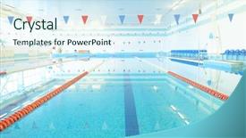  Presentation with public health for dibetes - Amazing PPT layouts having empty indoors public swimming pool backdrop and a cool aqua colored foreground