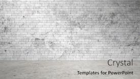  Presentation with brick wall - Slide set enhanced with empty-interior-brick-wall-cement background and a light gray colored foreground