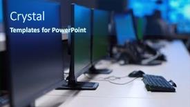  Presentation with data security - Slide set featuring empty-interior-of-big-modern background and a ocean colored foreground