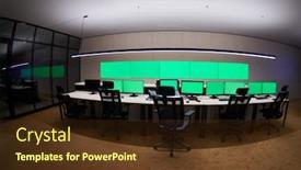  Presentation with data security - Presentation theme with empty-interior-of-big-modern background and a tawny brown colored foreground