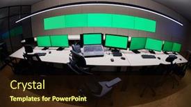  Presentation with data security - Presentation design having empty-interior-of-big-modern background and a wine colored foreground