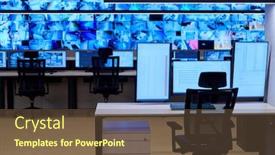  Presentation with monitoring - Presentation theme consisting of empty-interior-of-big-modern background and a tawny brown colored foreground