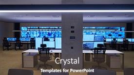  Presentation with cctv - Beautiful slide set featuring empty-interior-of-big-modern backdrop and a tawny brown colored foreground