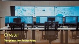  Presentation with cctv - Slides consisting of empty-interior-of-big-modern background and a tawny brown colored foreground