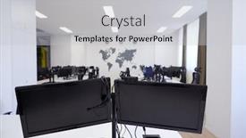  Presentation with interior design office - Cool new slide set with empty-interior-of-modern-design backdrop and a light gray colored foreground