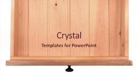  Presentation with kitchen - Cool new PPT theme with empty kitchen or dresser drawer backdrop and a coral colored foreground