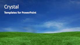  Presentation with blue green - Audience pleasing PPT theme consisting of empty landscape only containing green backdrop and a  colored foreground
