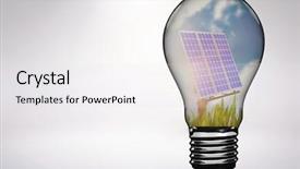  Presentation with light shade blue - Slide deck with empty light bulb against blue background and a white colored foreground