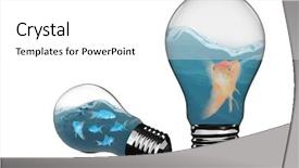  Presentation with light bulb - Presentation theme having empty light bulb against mouth background and a  colored foreground