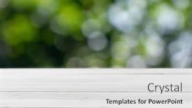  Presentation with blurred bokeh - Audience pleasing presentation design consisting of empty-light-grey-wooden-table backdrop and a light gray colored foreground