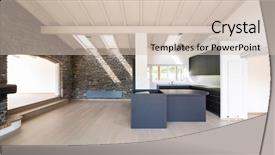  Presentation with living room - Slide deck enhanced with empty living room with dark background and a  colored foreground