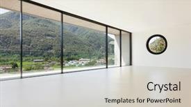  Presentation with house model software - Theme featuring empty mansion - house interior modern architecture wide background and a  colored foreground