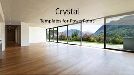  Presentation with concrete pouring during commercial concreting - Amazing PPT theme having empty mansion - modern concrete house with hardwood backdrop and a soft green colored foreground