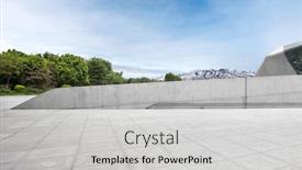  Presentation with blue marble - Cool new PPT theme with empty-marble-floor-and-beautiful backdrop and a light gray colored foreground