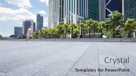  Presentation with kuala lumpur - Audience pleasing theme consisting of empty marble floor and modern buildings in midtown of kuala lumpur backdrop and a lemonade colored foreground