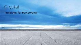  Presentation with blue marble - PPT theme enhanced with pavement - empty marble floor and snow background and a light blue colored foreground