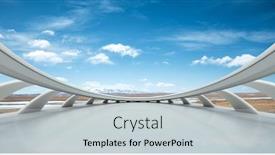  Presentation with blue marble - Slide deck enhanced with empty marble floor and snow mountains in blue cloud sky background and a light gray colored foreground