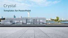  Presentation with blue marble - Audience pleasing PPT layouts consisting of empty-marble-square-with-artificial backdrop and a sky blue colored foreground