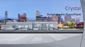  Presentation with blue marble - Presentation theme enhanced with empty-marble-square-with-artificial background and a light blue colored foreground