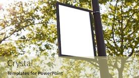  Presentation with green city - PPT layouts featuring empty-mast-sign-as-mast background and a soft green colored foreground