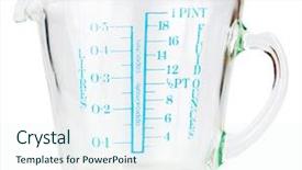  Presentation with frames isolated on white brown - PPT theme consisting of empty measuring cup isolated background and a sky blue colored foreground