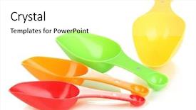  Presentation with china clothes washing powder - Cool new presentation theme with empty measuring cups for washing backdrop and a white colored foreground