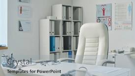  Presentation with medical desk - Theme enhanced with empty-medical-office-with-workplace background and a light gray colored foreground