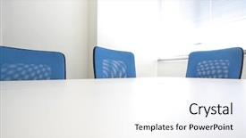  Presentation with conference - Slide deck with empty meetings - conference room interior at day background and a white colored foreground