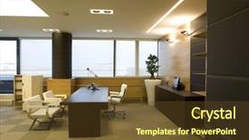  Presentation with meetings - Audience pleasing presentation theme consisting of empty meetings - interior of a modern office backdrop and a tawny brown colored foreground