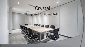  Presentation with office room - PPT theme enhanced with empty meetings - modern office meeting room interior background and a light gray colored foreground