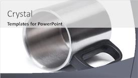  Presentation with scroll paper isolated on white - PPT theme with empty-metal-mug-isolated background and a white colored foreground