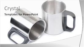  Presentation with octopus on isolated white - Presentation consisting of empty-metal-mugs-isolated background and a white colored foreground