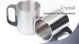  Presentation with metal - Audience pleasing PPT theme consisting of empty-metal-mugs-isolated backdrop and a white colored foreground
