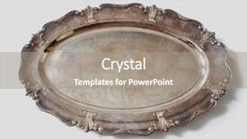  Presentation with metal - Slides enhanced with empty metal old oval-shaped background and a gray colored foreground