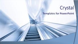  Presentation with modern elegant - Amazing PPT layouts having empty modern elegant escalator backdrop and a sky blue colored foreground