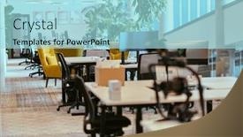  Presentation with entrepreneurial - PPT theme consisting of empty-modern-glass-startup-office background and a  colored foreground