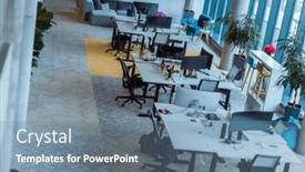  Presentation with entrepreneurial - PPT layouts having empty-modern-glass-startup-office background and a seafoam green colored foreground