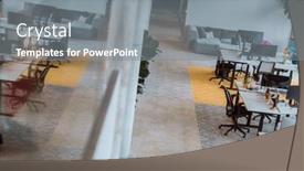  Presentation with entrepreneurial - Slide set with empty-modern-glass-startup-office and a gray colored foreground