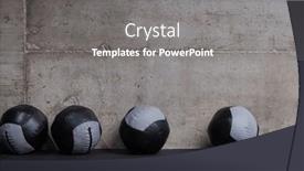  Presentation with equipment - PPT theme having empty-modern-gymnasium background and a gray colored foreground