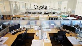  Presentation with modern - Slides consisting of empty modern open plan office background and a soft green colored foreground