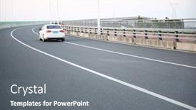  Presentation with road - Presentation design featuring empty-modern-road-interchange background and a gray colored foreground