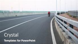  Presentation with road - Slide deck consisting of empty-modern-road-interchange background and a gray colored foreground