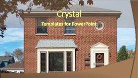  Presentation with brick - Amazing presentation design having low income housing - empty modest brick duplex house backdrop and a tawny brown colored foreground