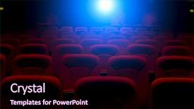  Presentation with movie theater - Slides featuring empty movie theater with projection background and a wine colored foreground