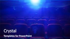  Presentation with movie theater - Audience pleasing PPT theme consisting of empty movie theater with projection backdrop and a navy blue colored foreground