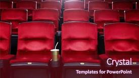  Presentation with red movie - Amazing presentation theme having empty movie theater with red backdrop and a tawny brown colored foreground
